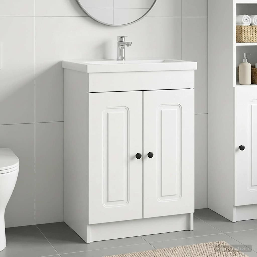 vidaXL Unter dem Waschbecken Badschrank Weiß 78,5 x 37,5 x 81 cm