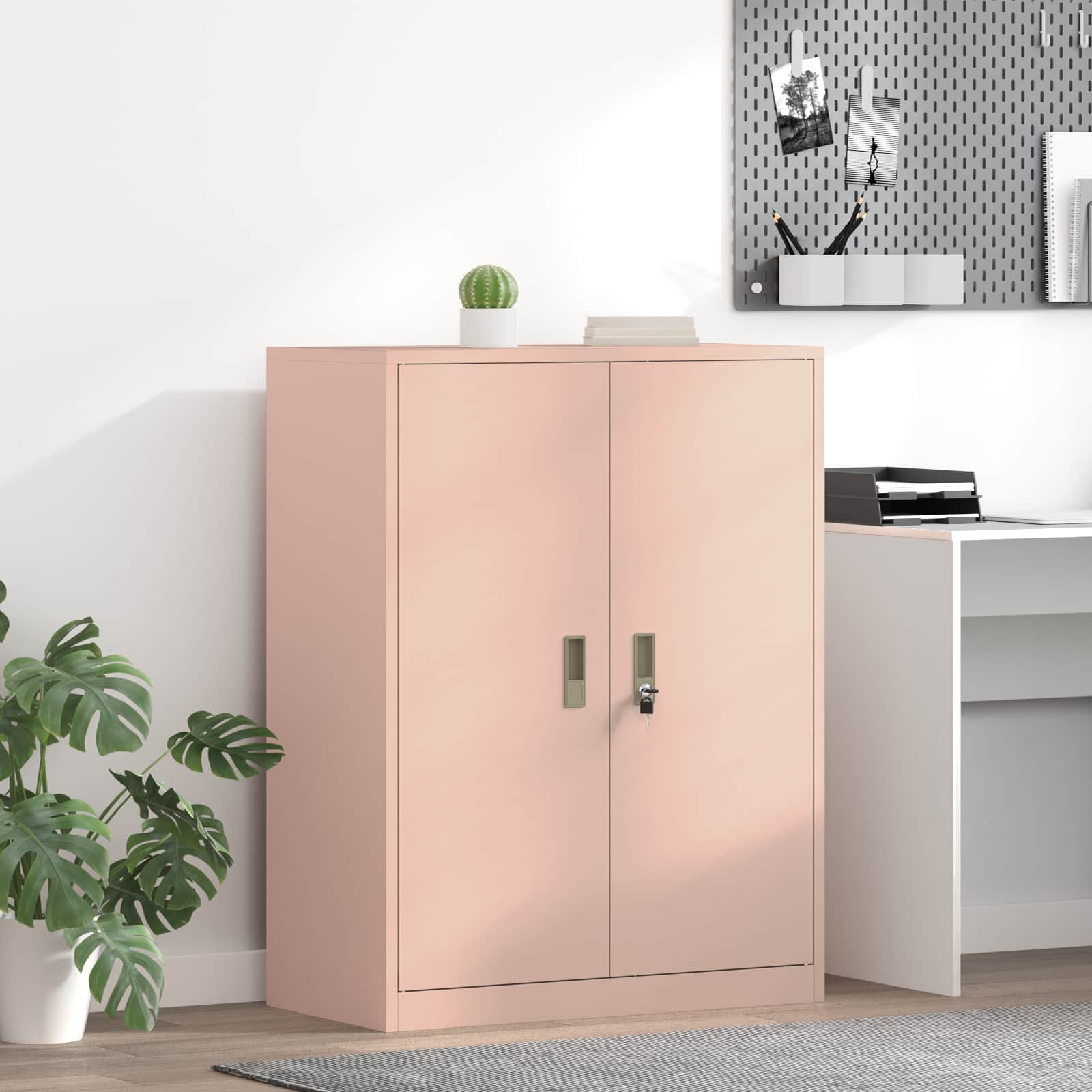 vidaXL Aufbewahrungsschrank Rosa 80 x 40 x 105 cm Stahl