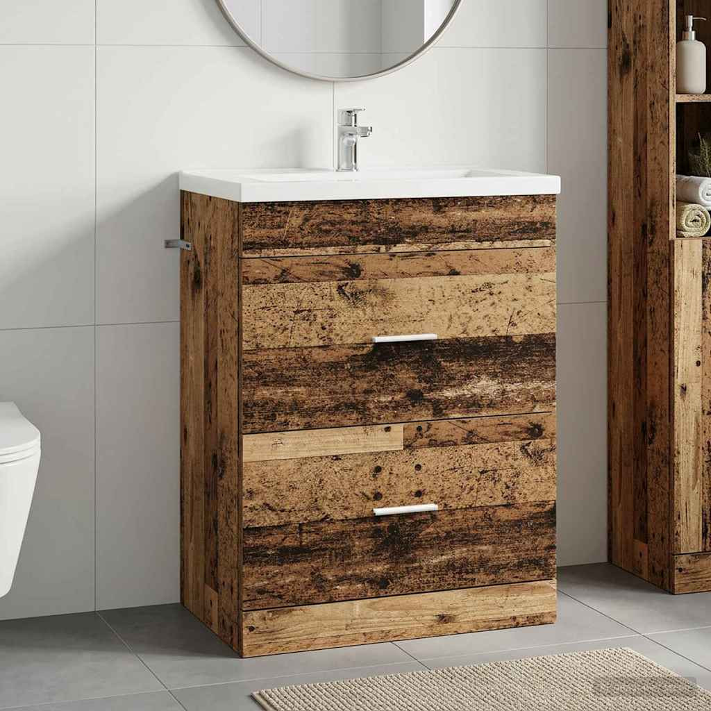 vidaXL Badunterschrank Altholz 56 x 37,5 x 81 cm Holzwerkstoff