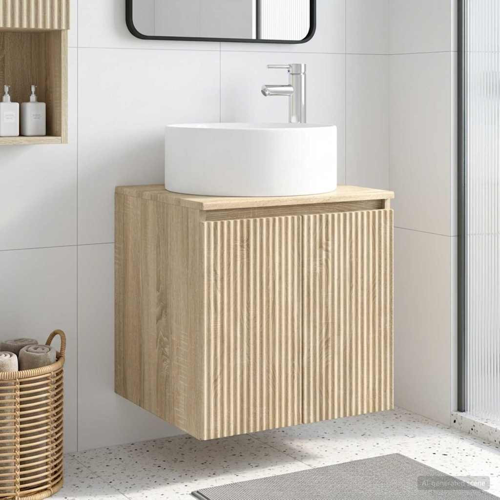 vidaXL Wandmontierte Waschbecken-Vanität Sonoma-Eiche