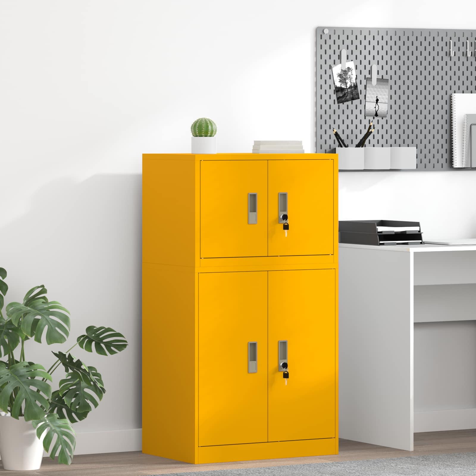 vidaXL Aufbewahrungsschrank Senfgelb 60 x 40 x 40 cm Stahl
