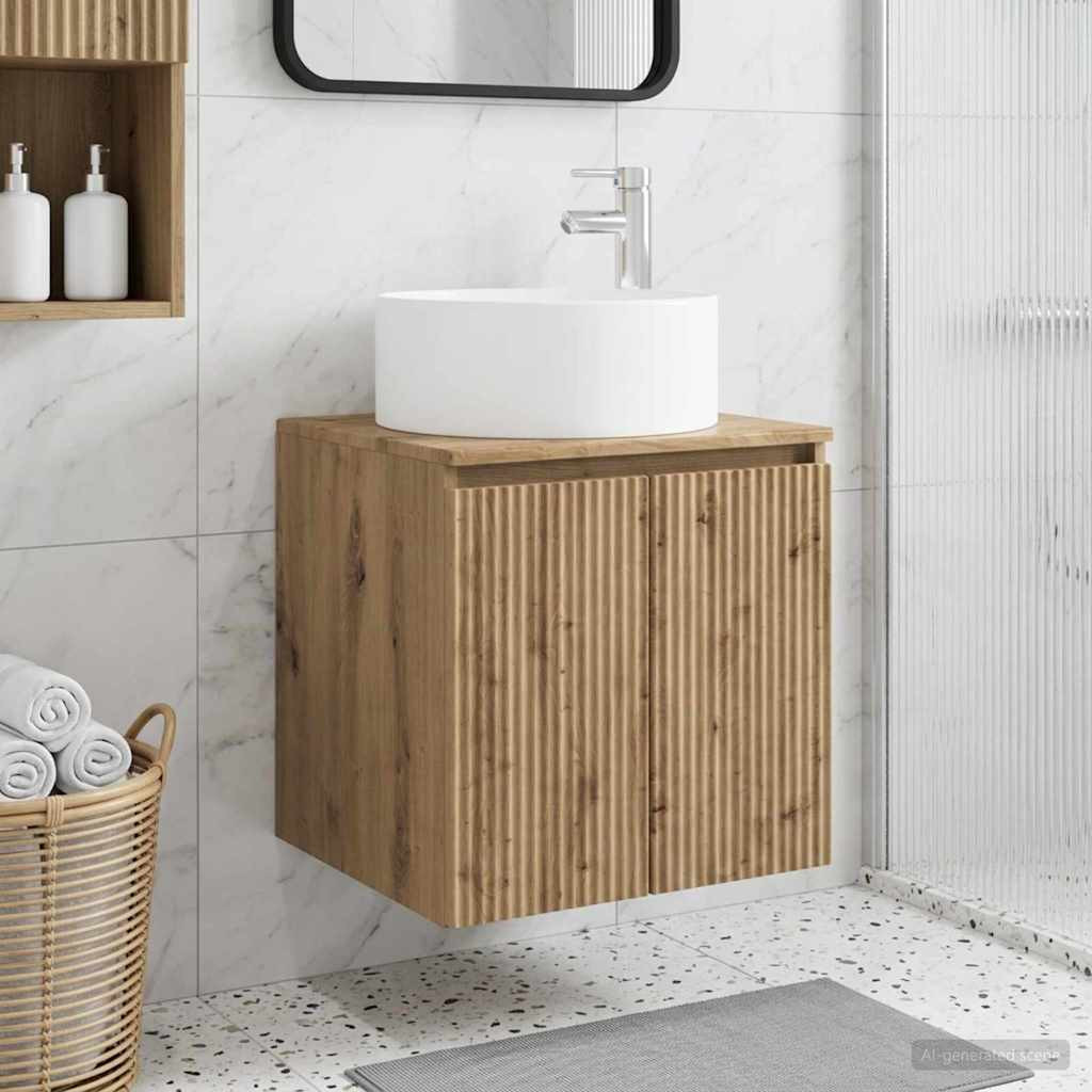 vidaXL Wandmontierte Waschbecken-Vanität Artisan-Eiche
