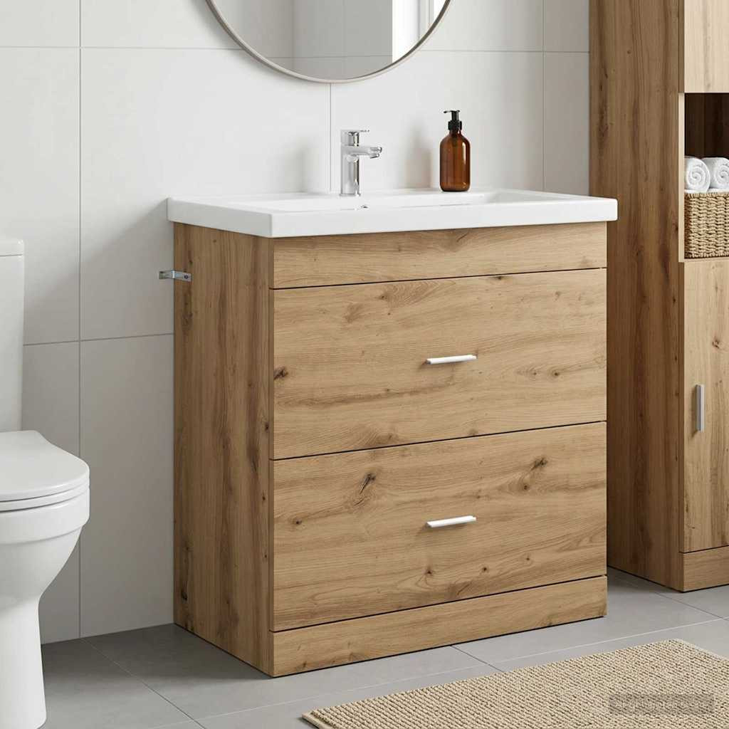 vidaXL Badunterschrank Artisan-Eiche 78,5 x 37,5 x 81 cm Holzwerkstoff