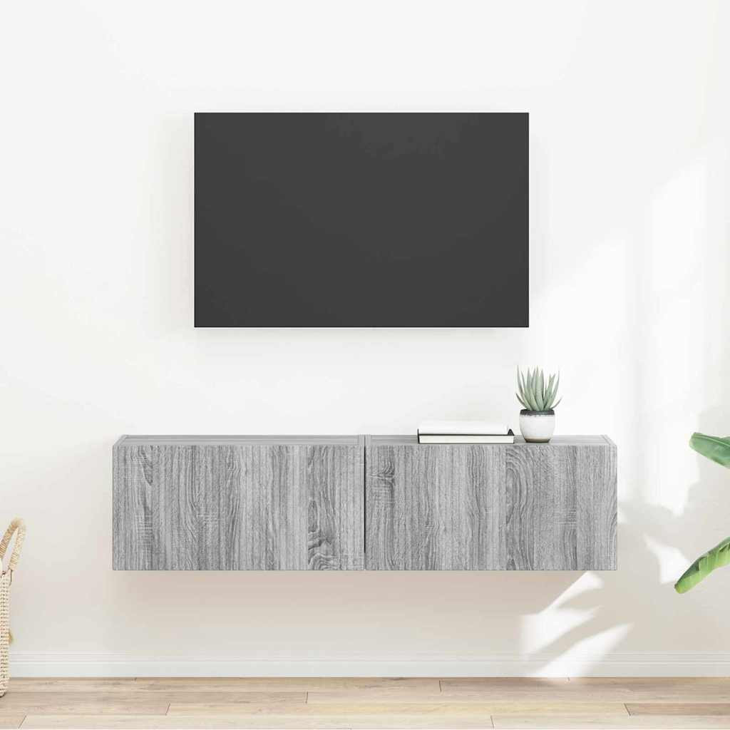 vidaXL TV-Wandschrank 2 pcs Graues Sonoma 60 x 31 x 29,5 cm
