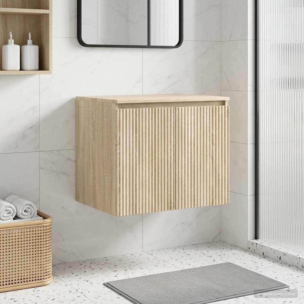 vidaXL Wandmontierter Badezimmerschrank Sonoma-Eiche