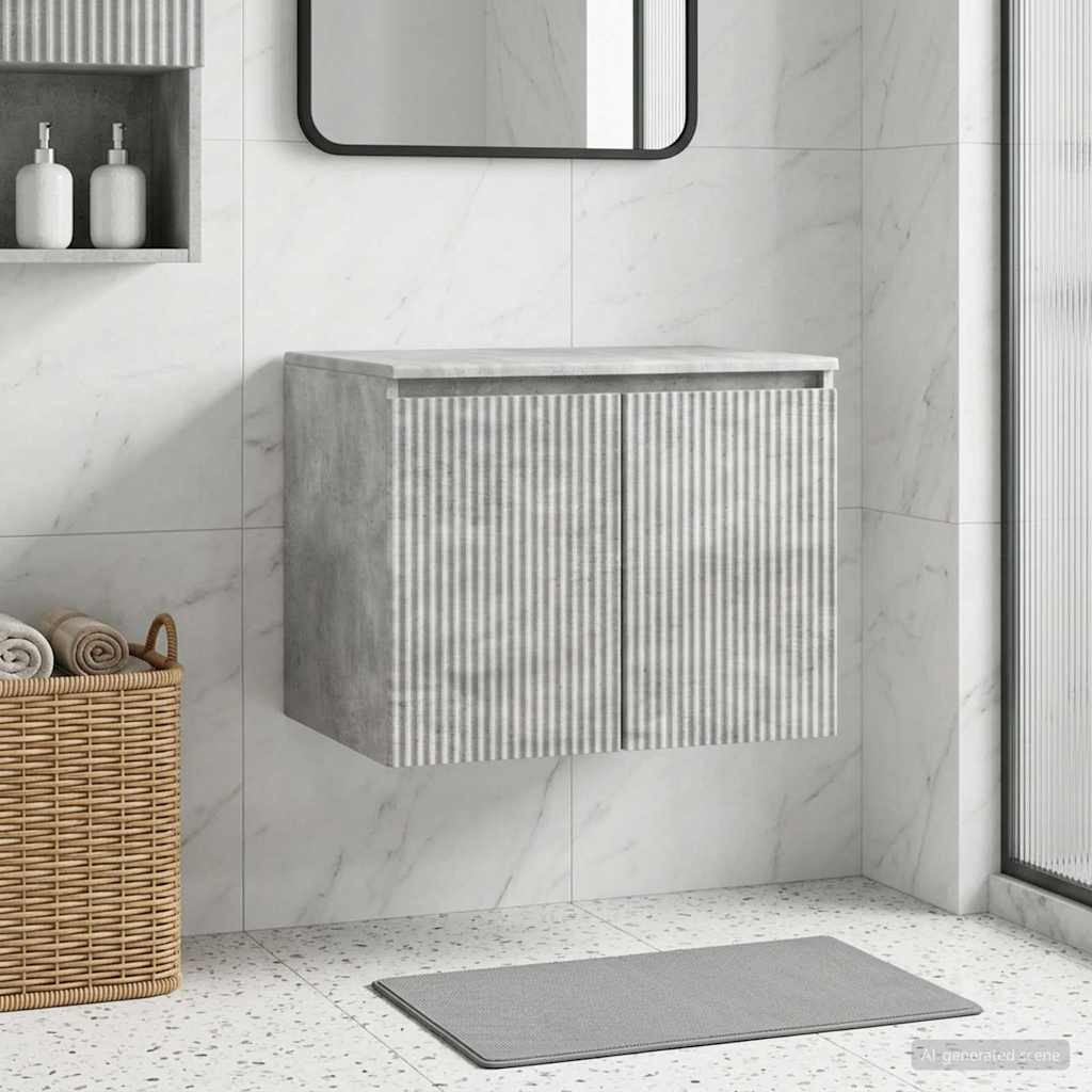 vidaXL Wandmontierter Badezimmerschrank Betongrau 62,5 x 44,5 x 50 cm