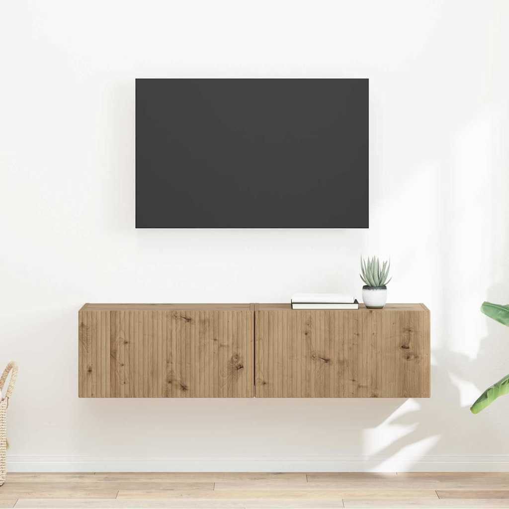vidaXL TV-Wandschrank 2 pcs Kunsthandwerk Eiche Holzwerkstoff