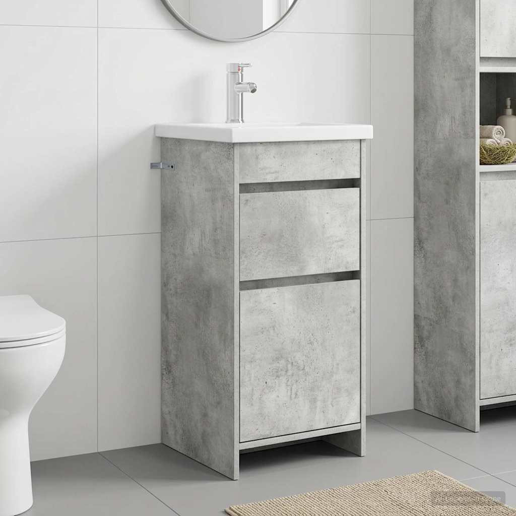 vidaXL Badezimmerschrank mit Waschbecken Betongrau 42 x 40 x 84,5 cm