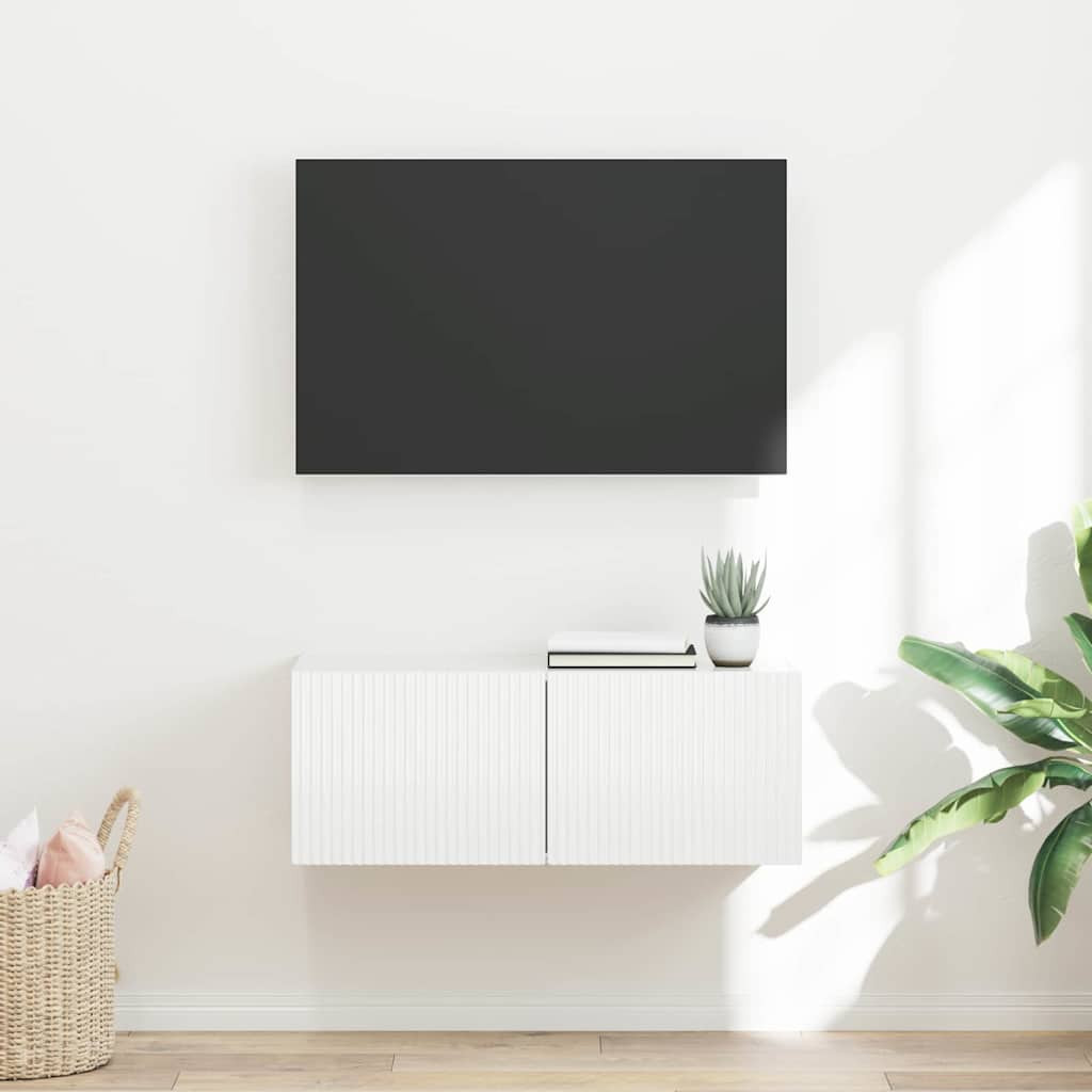 vidaXL TV-Wandschrank Weiß 78,5 x 31 x 29,5 cm Holzwerkstoff