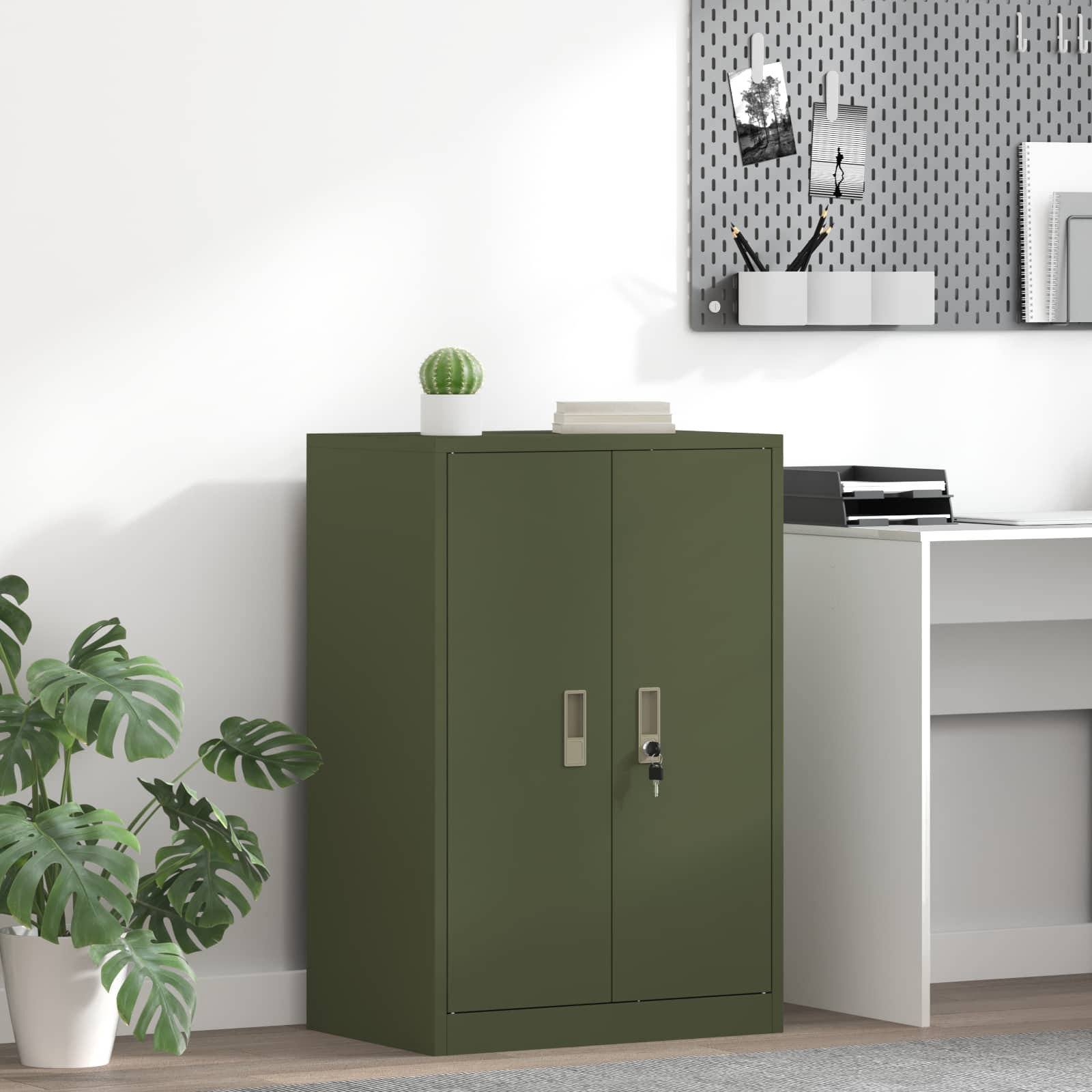 vidaXL Aufbewahrungsschrank Olive Grün 60 x 40 x 90 cm Stahl