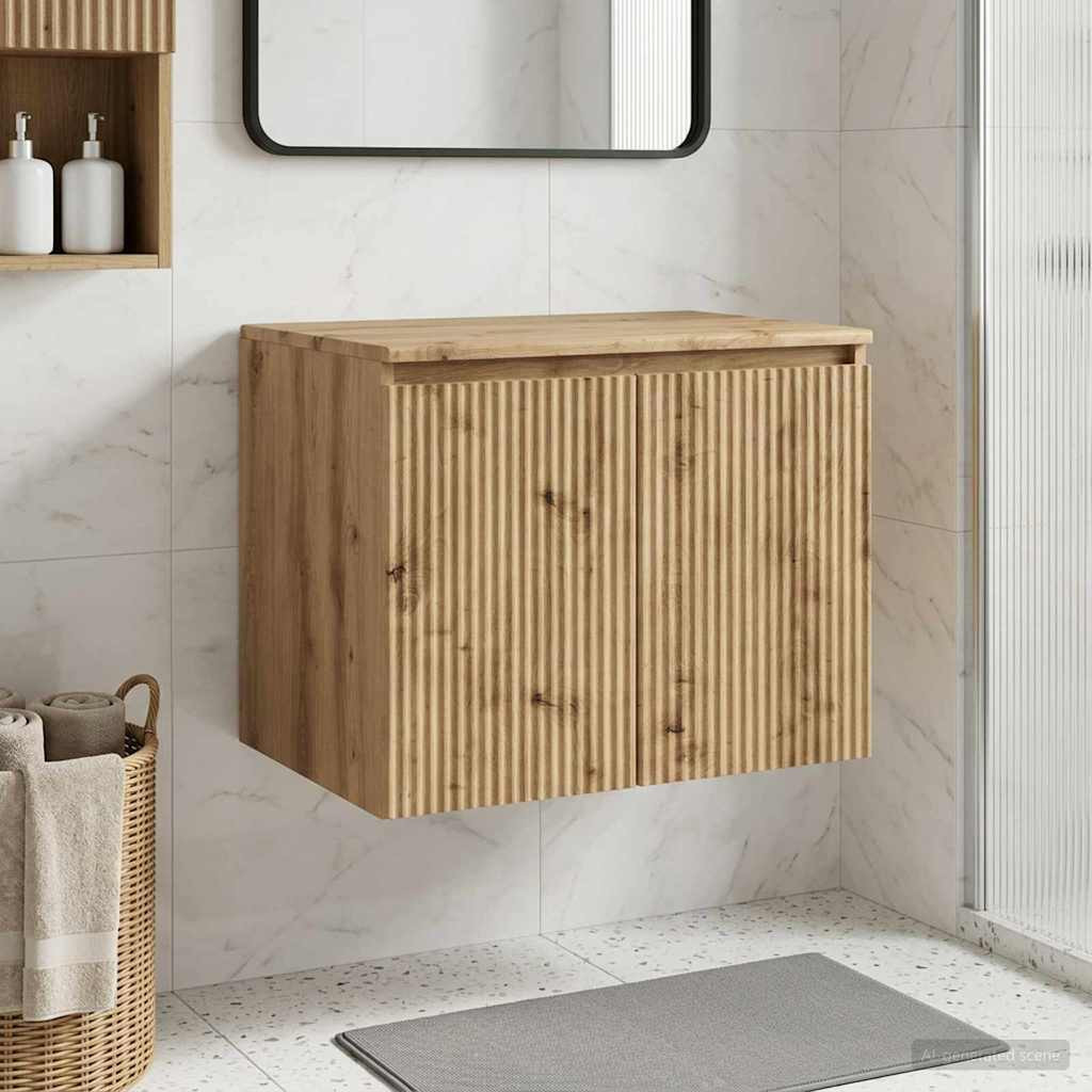 vidaXL Wandmontierter Badezimmerschrank Artisan-Eiche