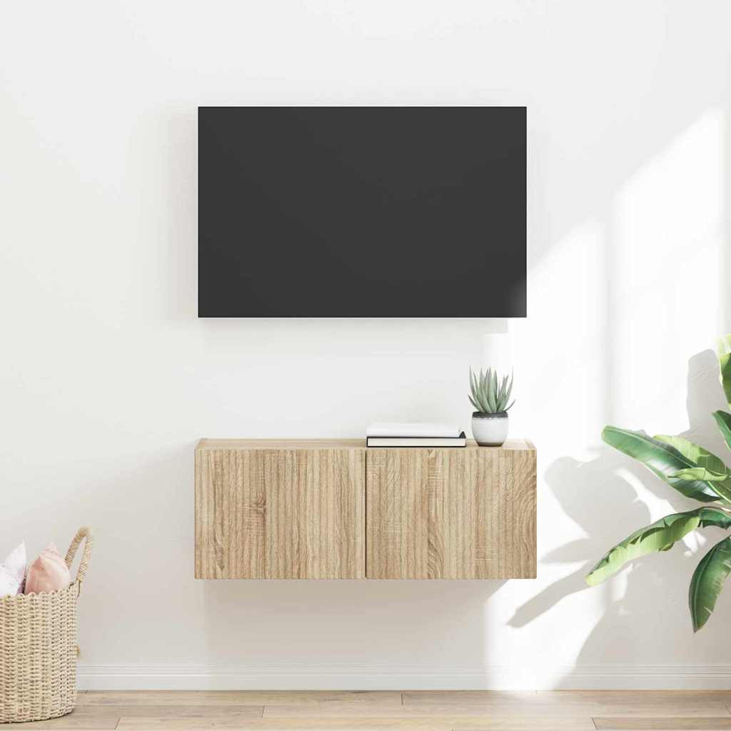 vidaXL TV-Wandschrank Sonoma 78,5 x 31 x 29,5 cm Holzwerkstoff