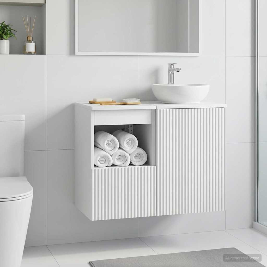 vidaXL Badezimmerschrank Weiß 30 x 35 x 50 cm Holzwerkstoff