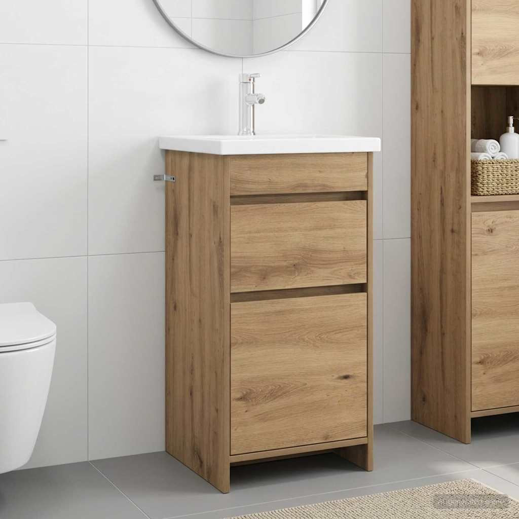 vidaXL Badezimmerschrank mit Waschbecken Artisan-Eiche