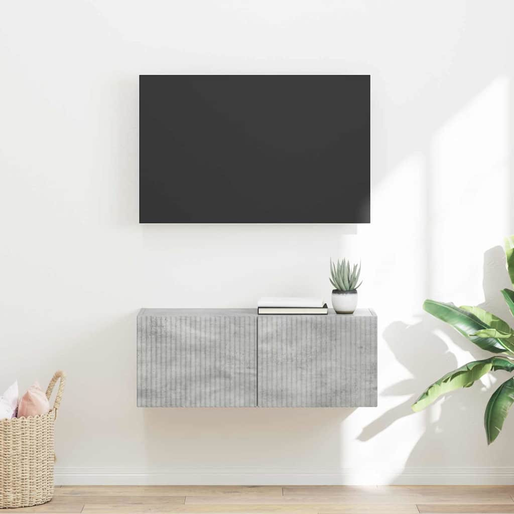 vidaXL TV-Wandschrank Beton 78,5 x 31 x 29,5 cm Holzwerkstoff