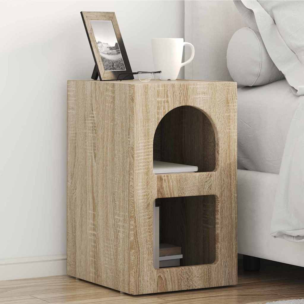 vidaXL Nachttisch ELST 2 Stk. Sonoma-Eiche 29,5 x 33,5 x 50 cm