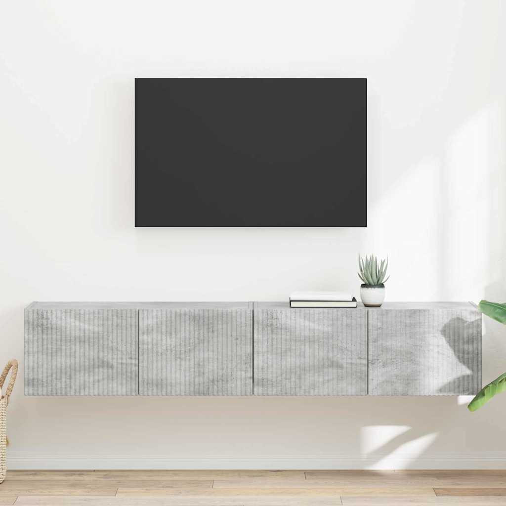 vidaXL TV-Wandschrank 2 pcs Beton 78,5 x 31 x 29,5 cm Holzwerkstoff