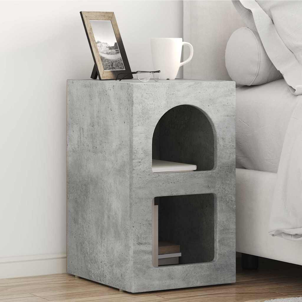 vidaXL Nachttisch ELST Beton Grau 29,5 x 33,5 x 50 cm Holzwerkstoff