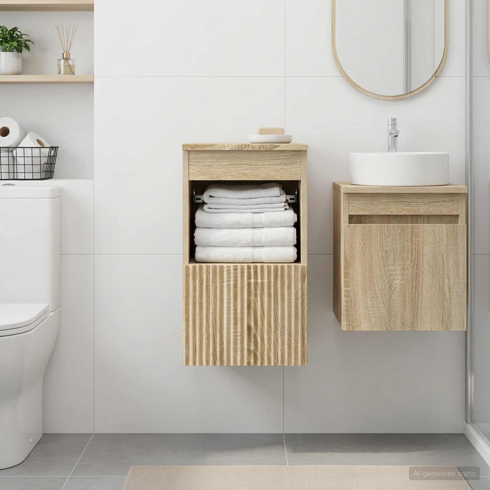 vidaXL Badezimmerschrank Sonoma-Eiche 30 x 35 x 50 cm Holzwerkstoff