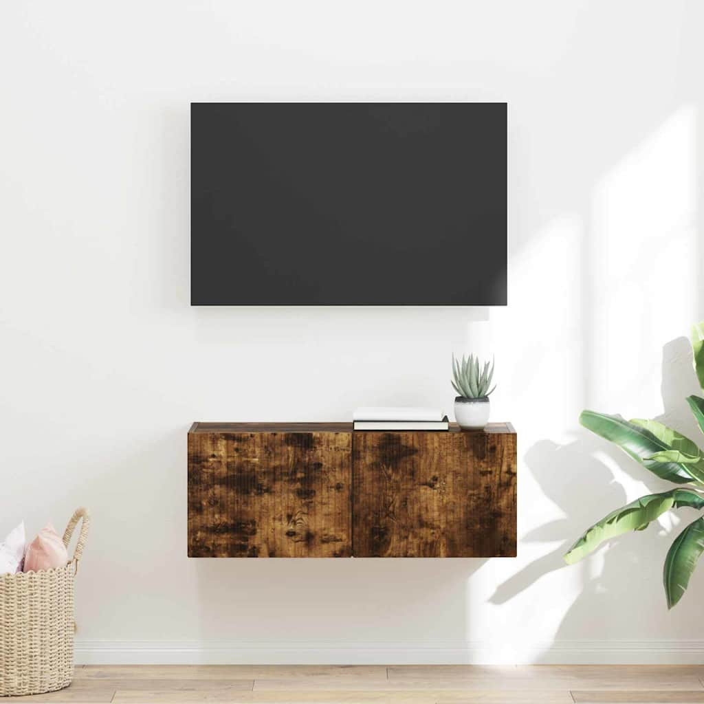 vidaXL TV-Wandschrank Geräucherte Eiche 78,5 x 31 x 29,5 cm