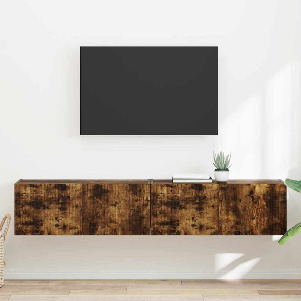vidaXL TV-Wandschrank 2 pcs Geräucherte Eiche 78,5 x 31 x 29,5 cm