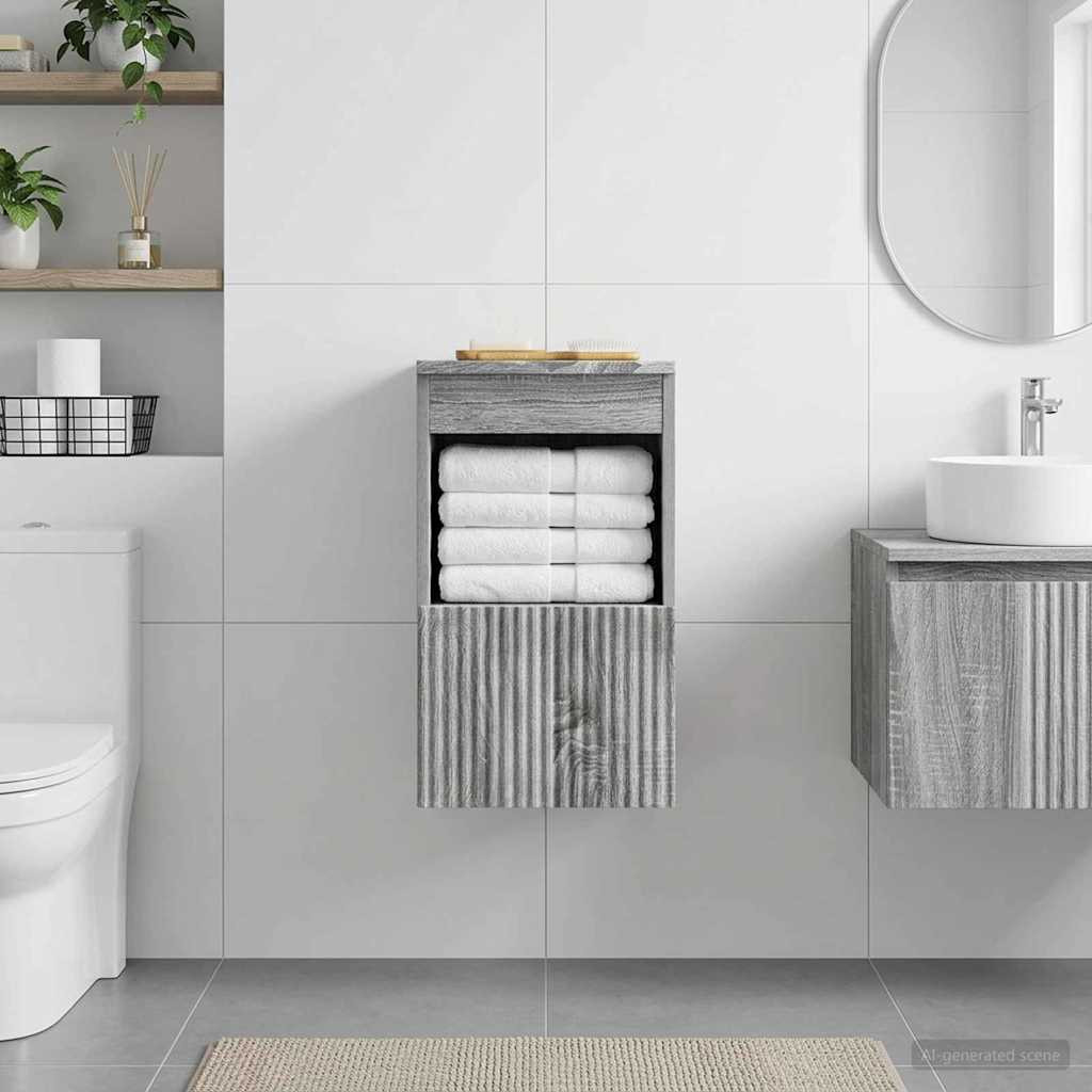 vidaXL Badezimmerschrank Grau Sonoma 30 x 35 x 50 cm Holzwerkstoff