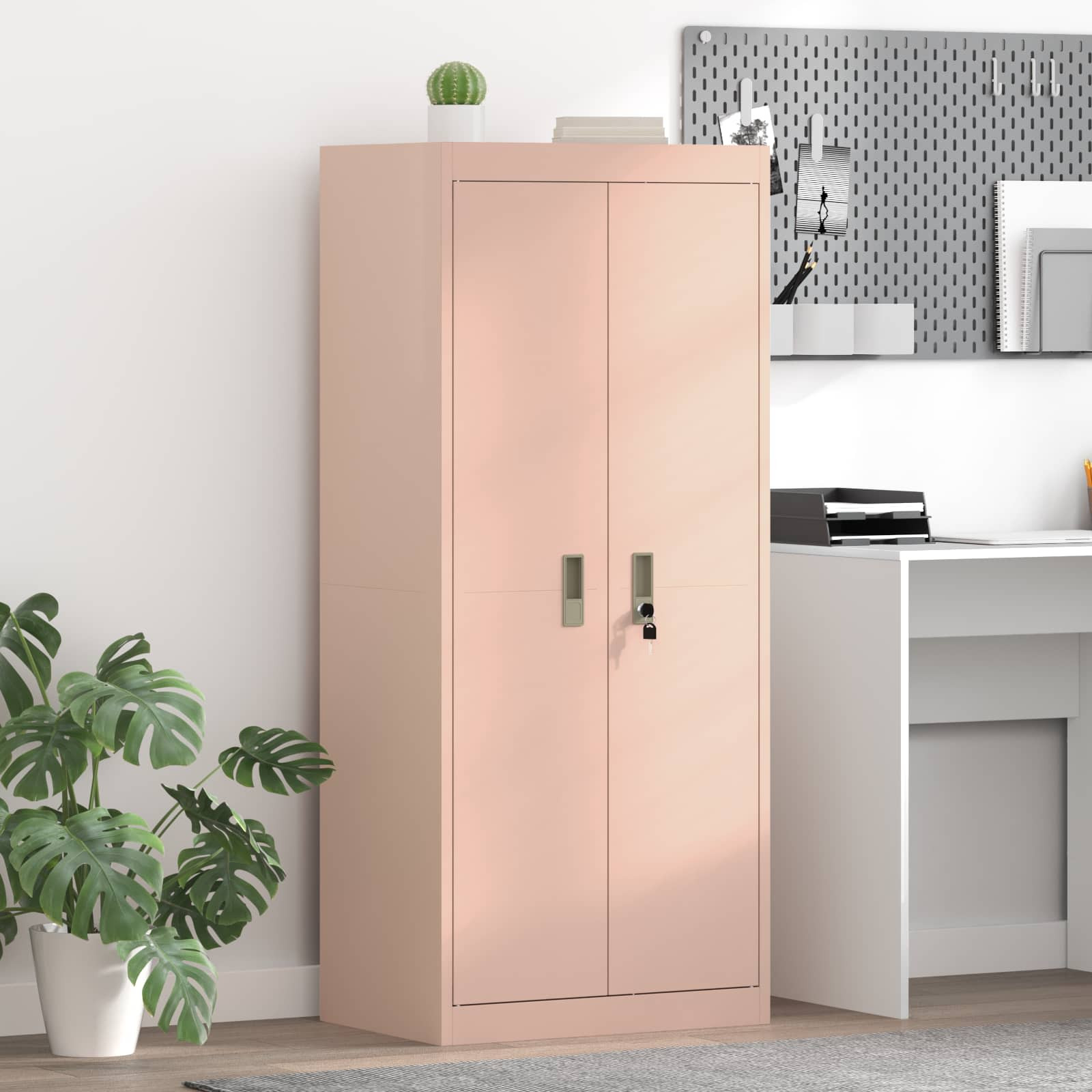 vidaXL Aufbewahrungsschrank Rosa 60 x 40 x 140 cm Stahl