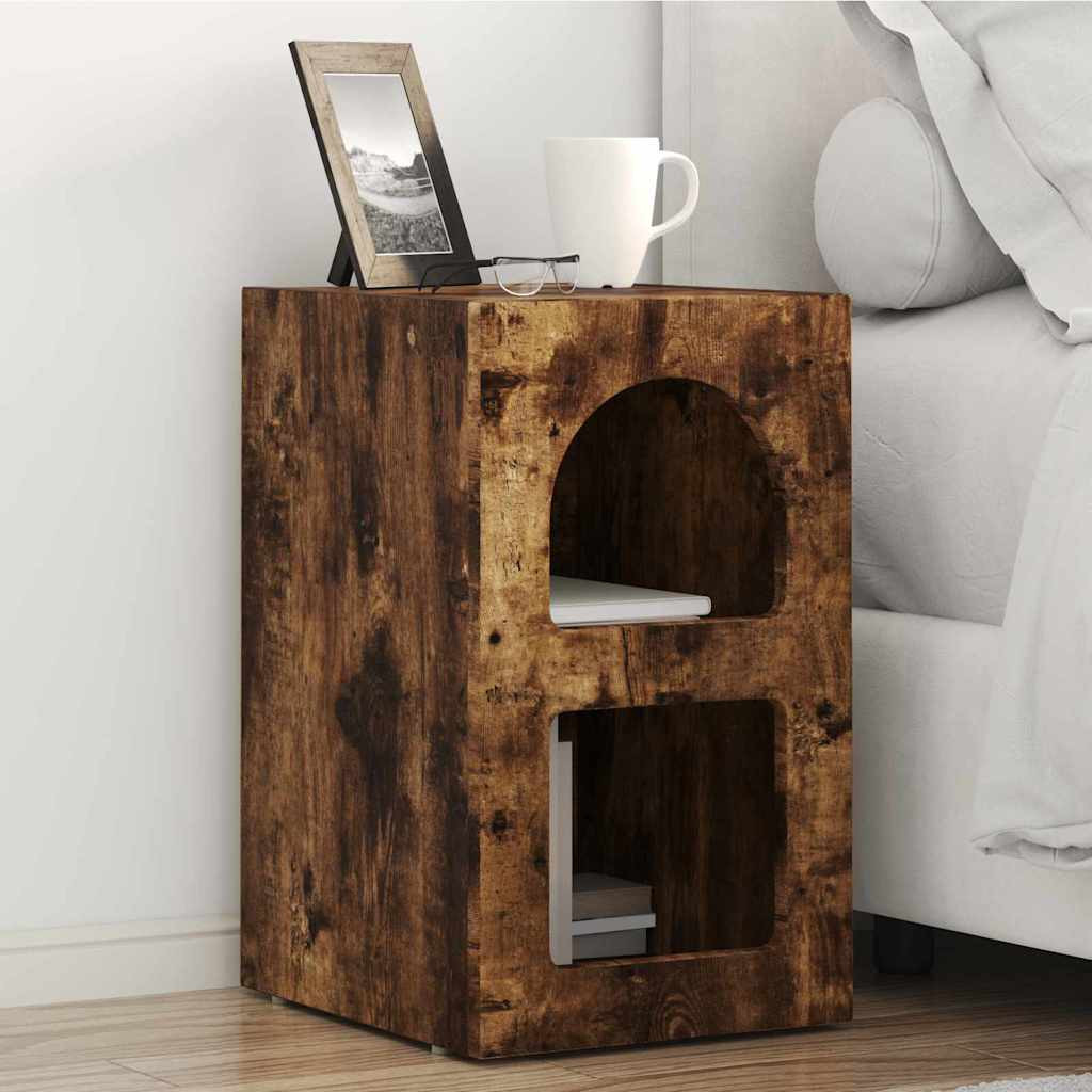 vidaXL Nachttisch ELST 2 Stk. Geräucherte Eiche 29,5 x 33,5 x 50 cm