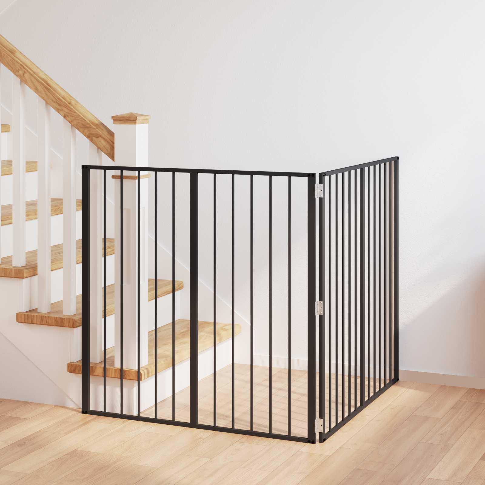 vidaXL Hundetor 2 Panels Schwarz 100 x 100 cm Verzinkter Stahl