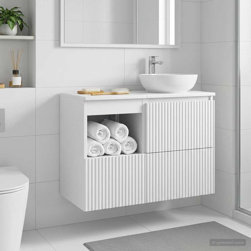 vidaXL Badezimmerschrank Weiß 30 x 41 x 50 cm Holzwerkstoff