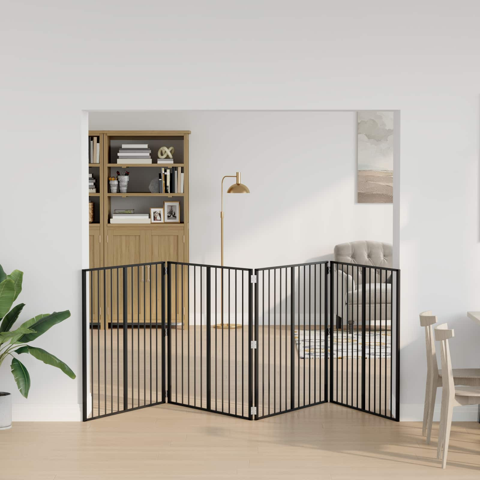 vidaXL Hundetor 4 pcs Schwarz 100 x 100 cm Verzinkter Stahl
