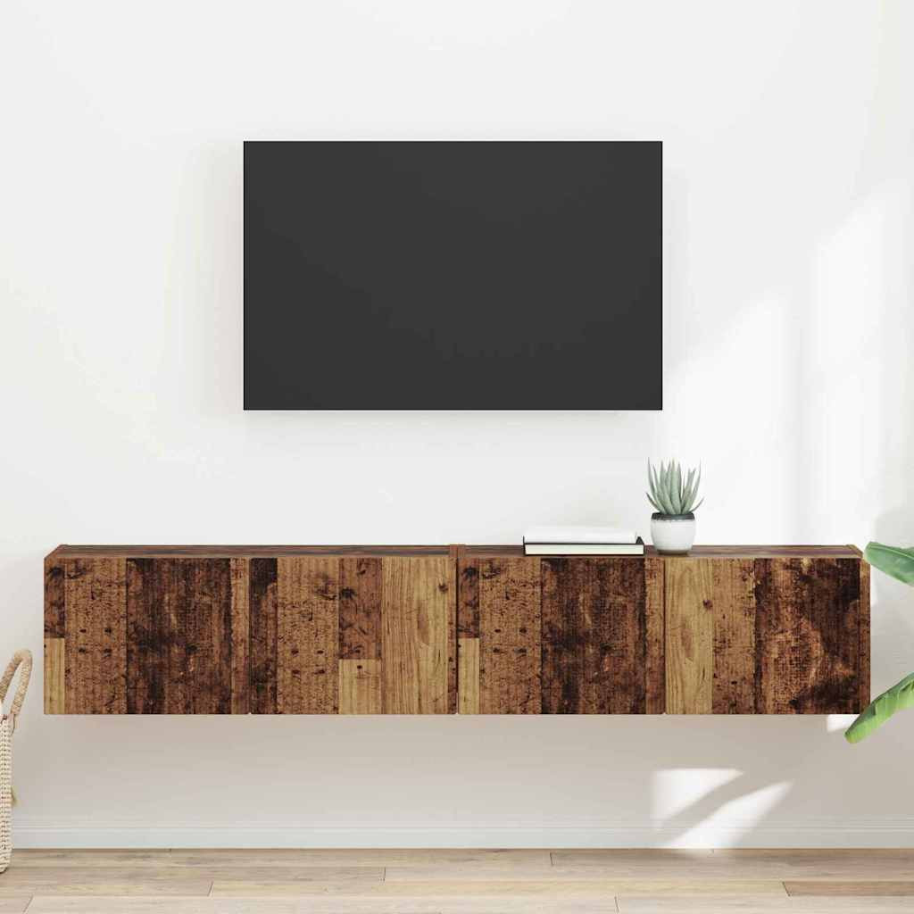 vidaXL TV-Wandschrank 2 pcs Altholz 78,5 x 31 x 29,5 cm Holzwerkstoff