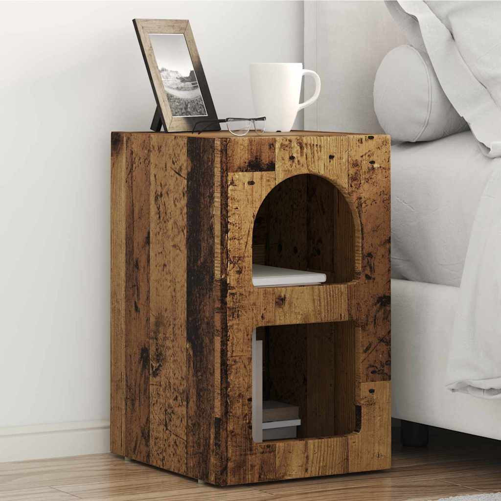 vidaXL Nachttisch ELST 2 Stk. Altholz 29,5 x 33,5 x 50 cm