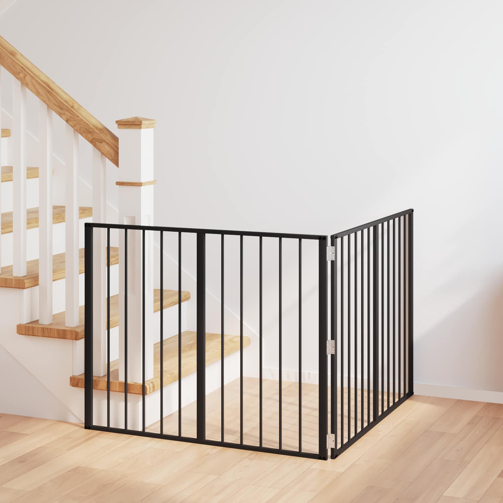 vidaXL Hundetor 2 pcs Schwarz 100 x 80 cm Verzinkter Stahl