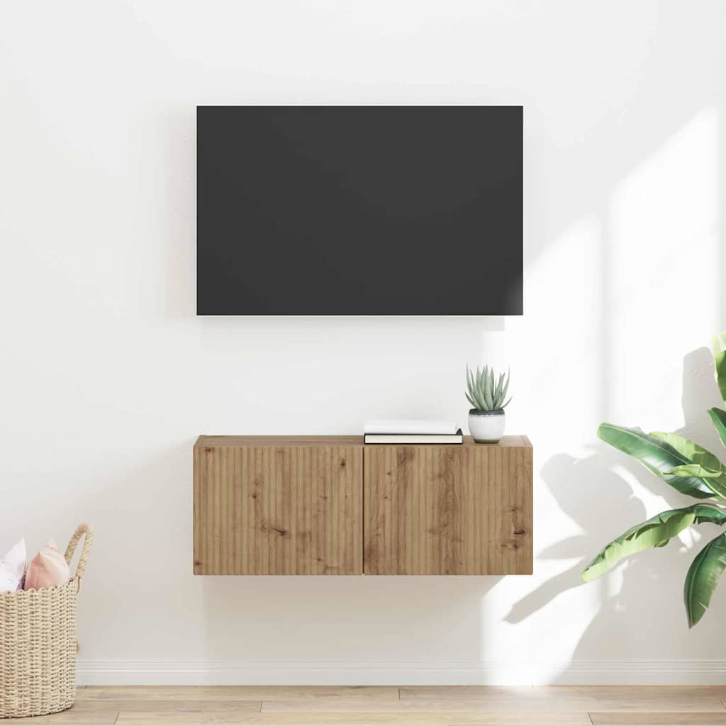 vidaXL TV-Wandschrank 78,5 x 31 x 29,5 cm Kunsthandwerk Eiche