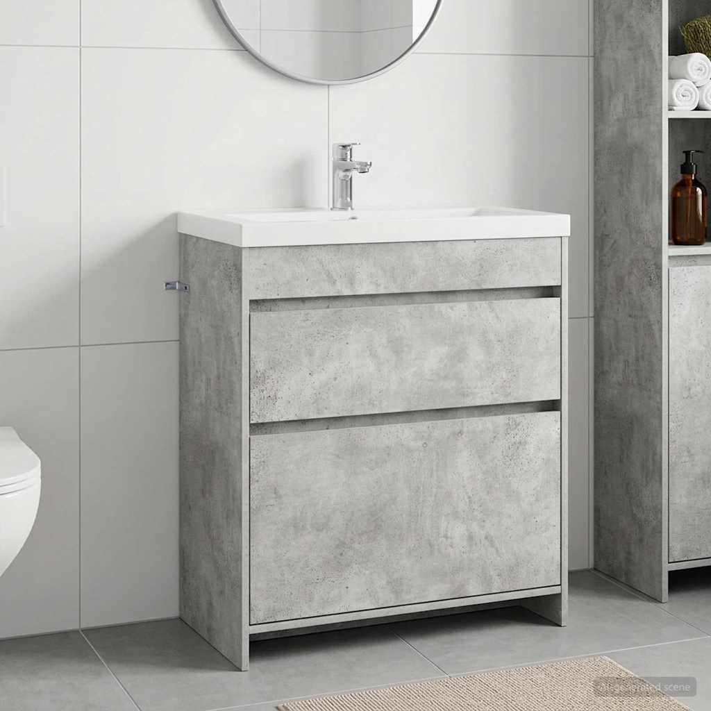vidaXL Badunterschrank Betongrau 78,5 x 37,5 x 81 cm Holzwerkstoff