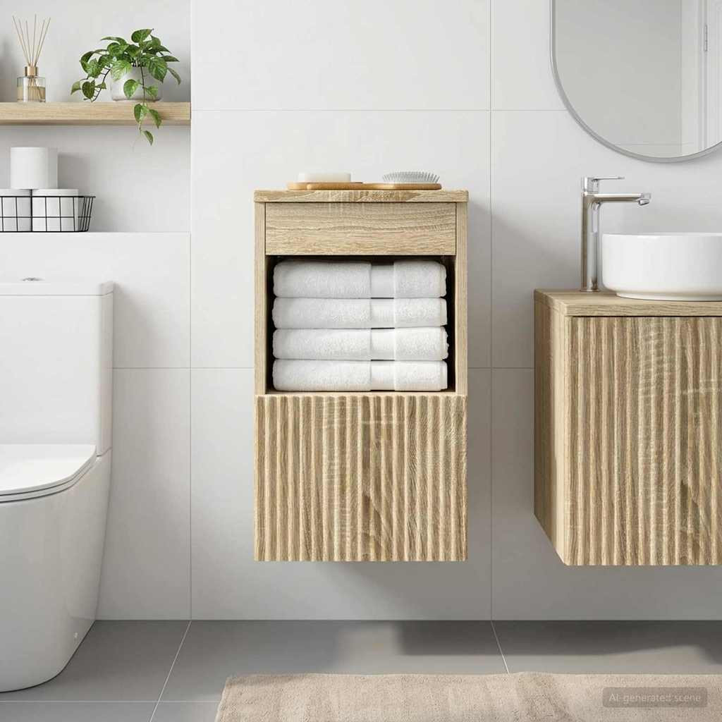 vidaXL Badezimmerschrank Sonoma-Eiche 30 x 41 x 50 cm Holzwerkstoff