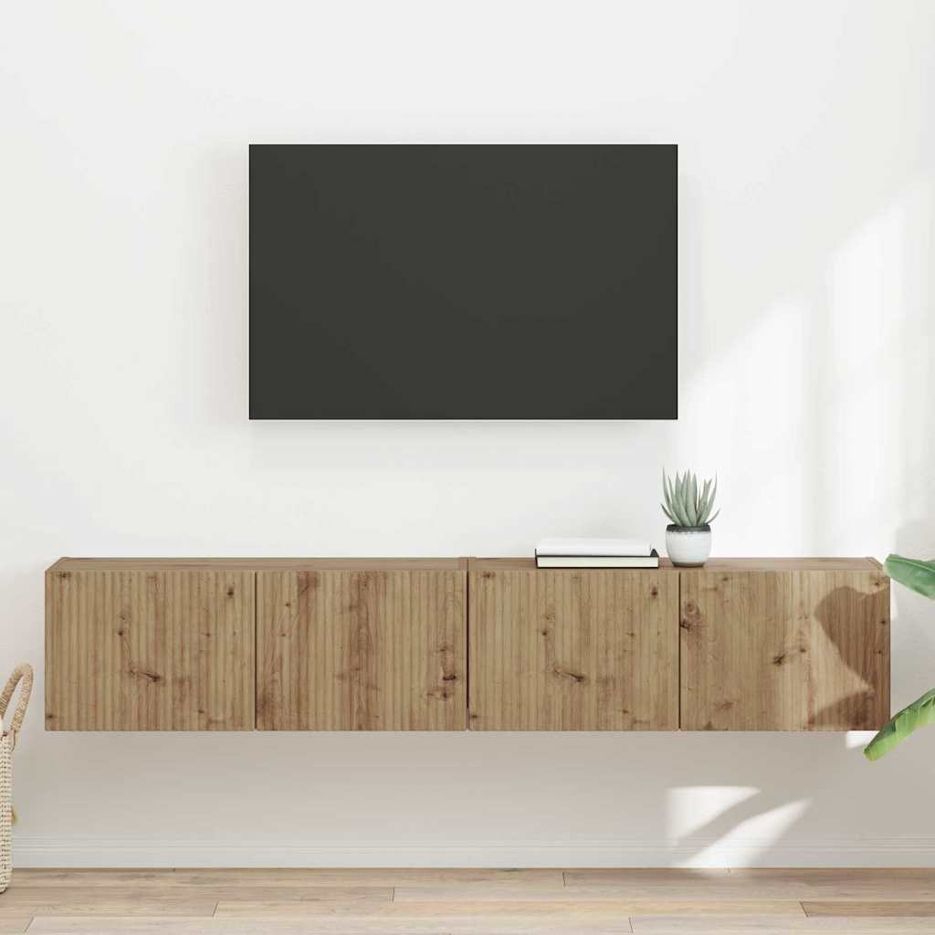vidaXL TV-Wandschrank 2 pcs Kunsthandwerk Eiche Holzwerkstoff