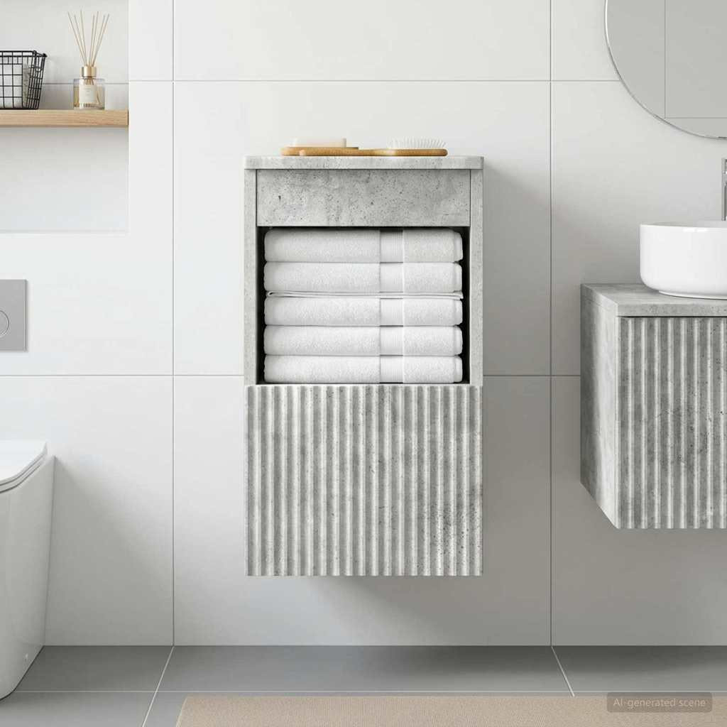 vidaXL Badezimmerschrank Betongrau 30 x 41 x 50 cm Holzwerkstoff