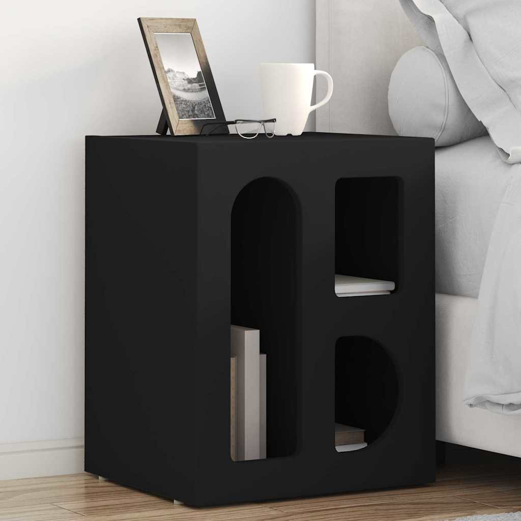 vidaXL Nachttisch ELST Schwarz 40 x 35 x 50 cm Holzwerkstoff