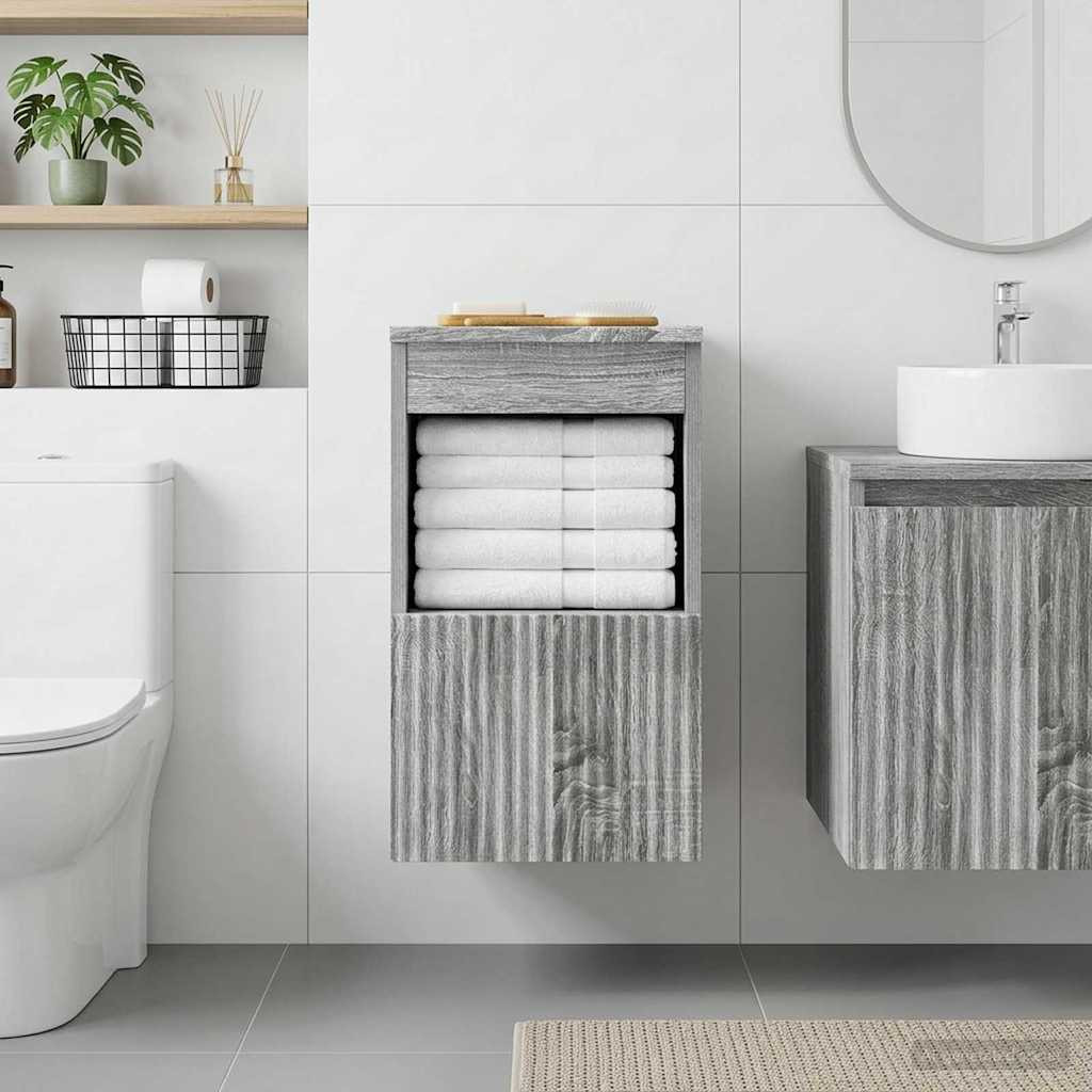 vidaXL Badezimmerschrank Grau Sonoma 30 x 41 x 50 cm Holzwerkstoff