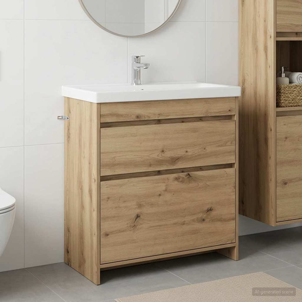 vidaXL Badunterschrank Artisan-Eiche 78,5 x 37,5 x 81 cm Holzwerkstoff