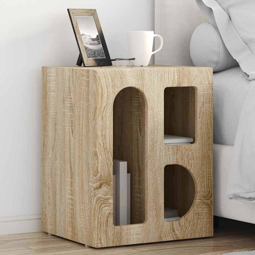 vidaXL Nachttisch ELST 2 Stk. Sonoma-Eiche 40 x 35 x 50 cm