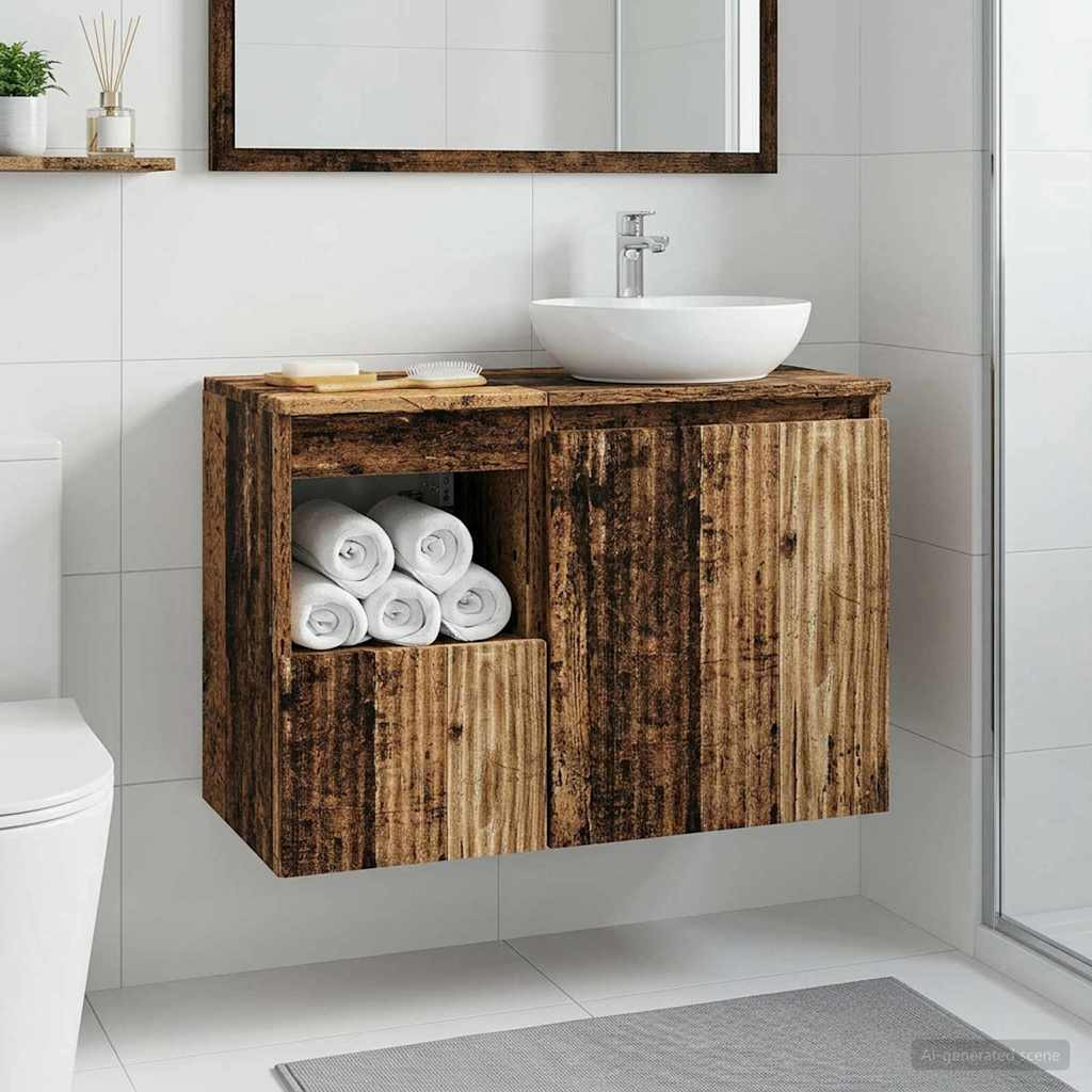 vidaXL Badezimmerschrank Altholz 30 x 41 x 50 cm Holzwerkstoff