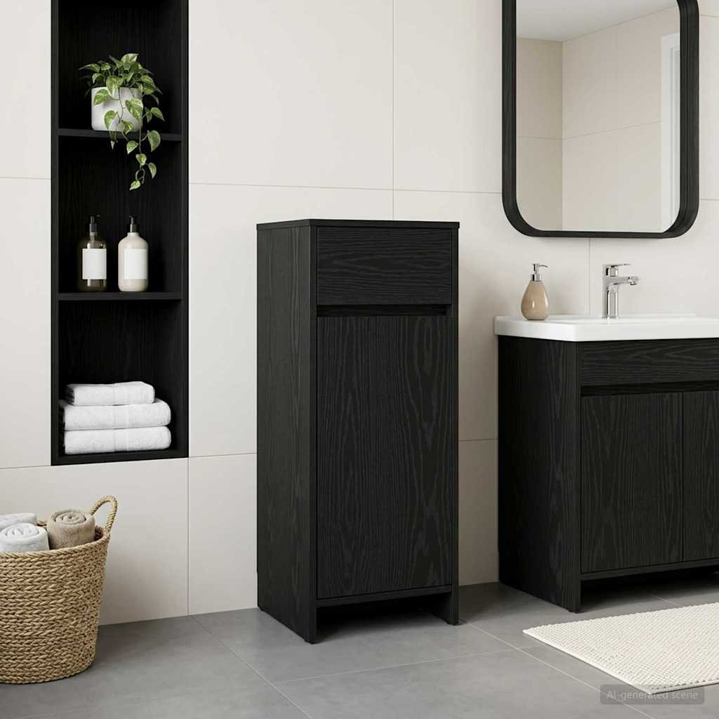vidaXL Badezimmerschrank Schwarze Eiche 35 x 36,5 x 85 cm