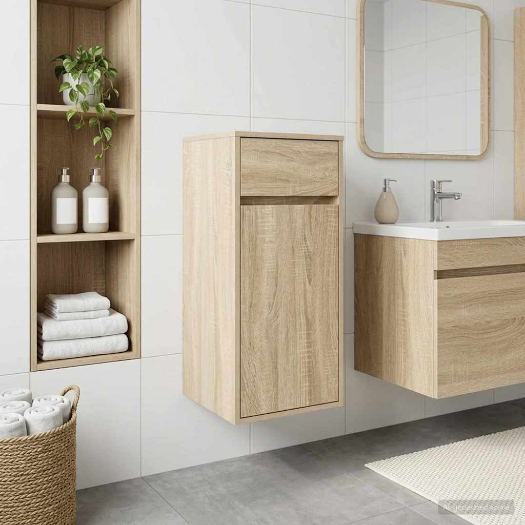 vidaXL Badezimmerschrank Sonoma-Eiche 35 x 36,5 x 85 cm Holzwerkstoff