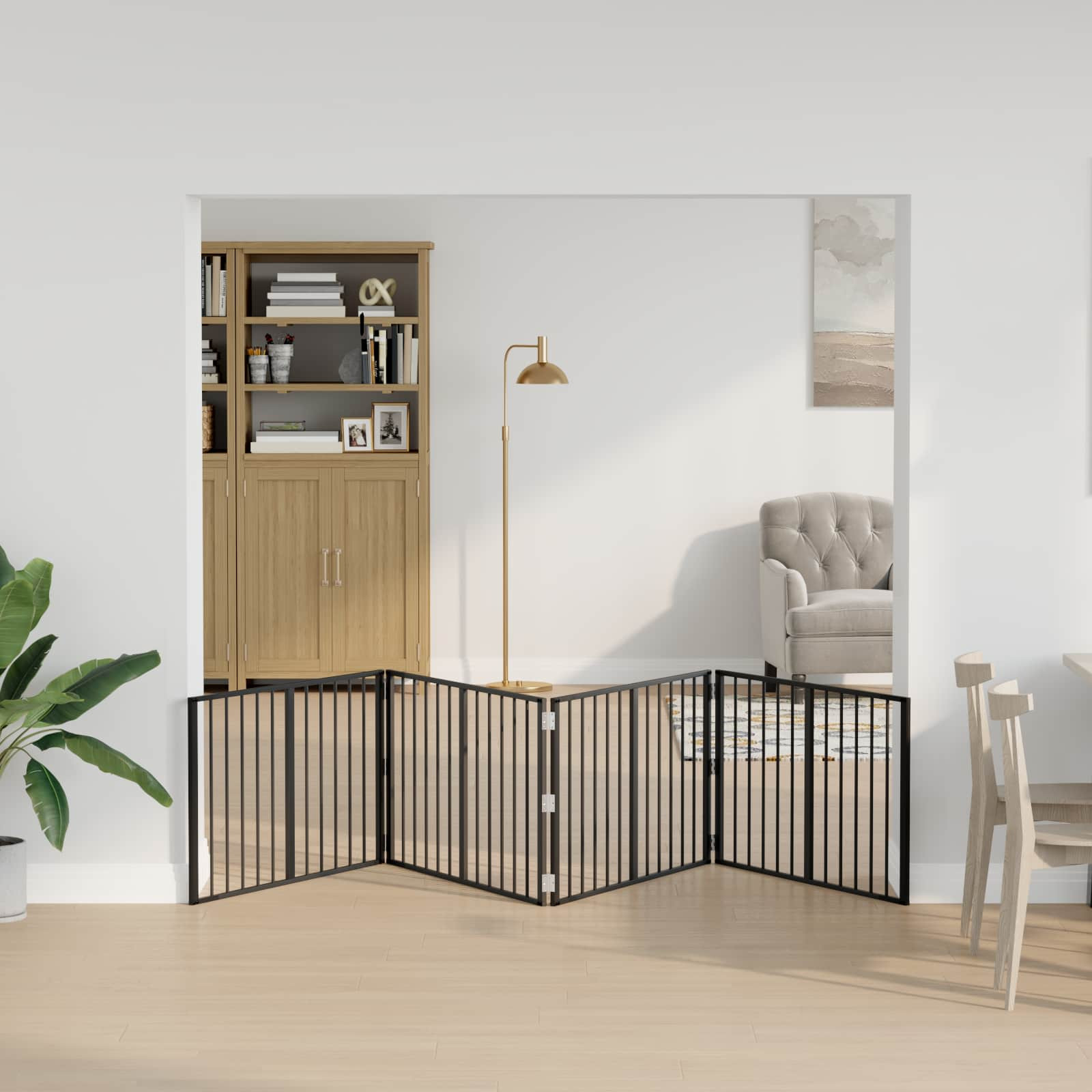 vidaXL Hundetor 4 pcs Schwarz 100 x 60 cm Verzinkter Stahl
