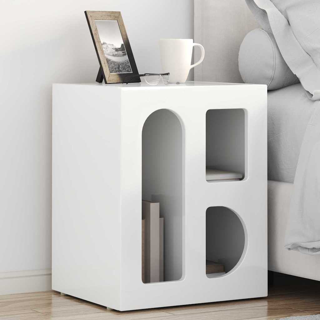 vidaXL Nachttisch ELST 2 Stk. Hochglanz Weiß 40 x 35 x 50 cm