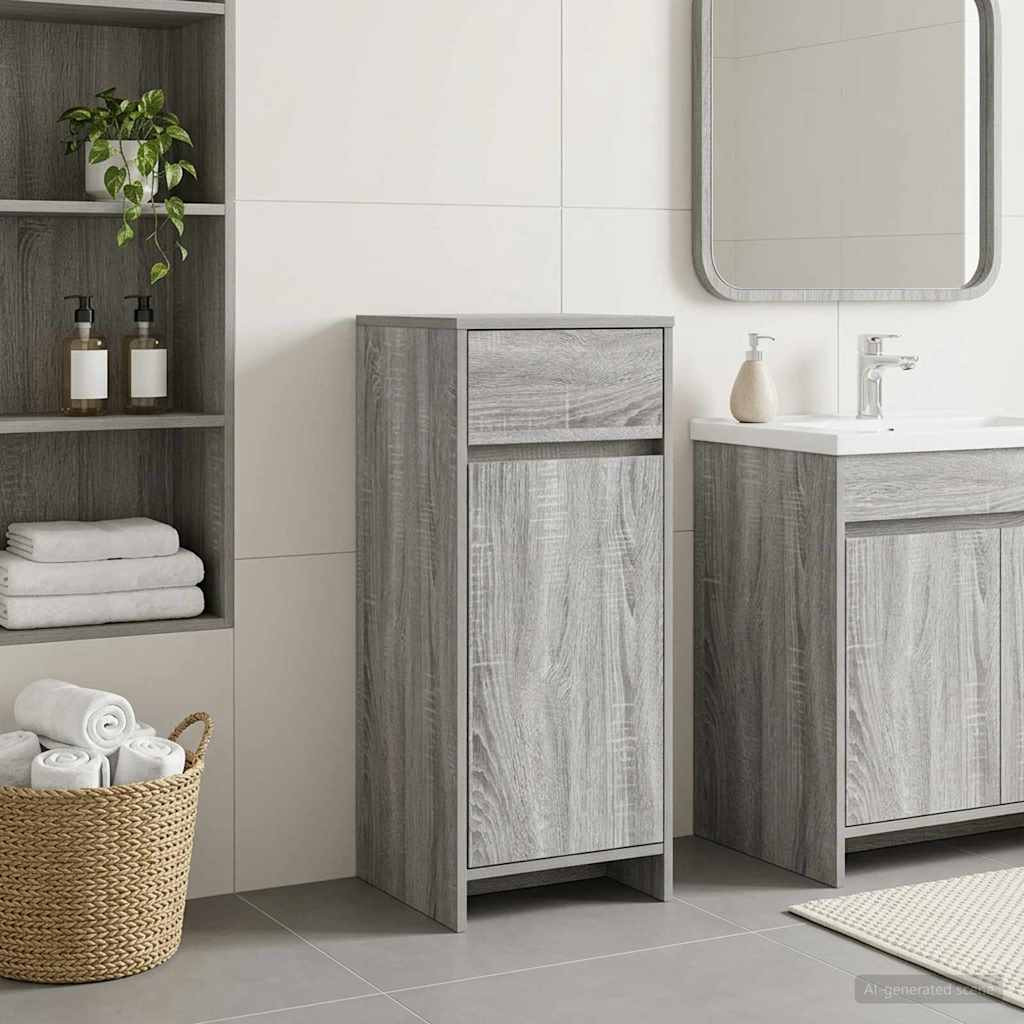 vidaXL Badezimmerschrank Grau Sonoma 35 x 36,5 x 85 cm Holzwerkstoff