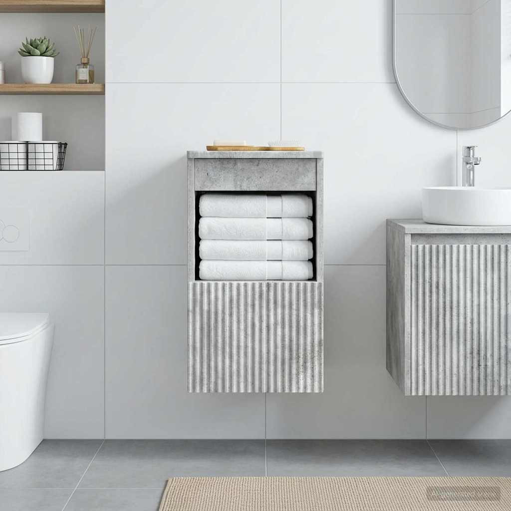 vidaXL Badezimmerschrank Betongrau 30 x 44,5 x 50 cm Holzwerkstoff